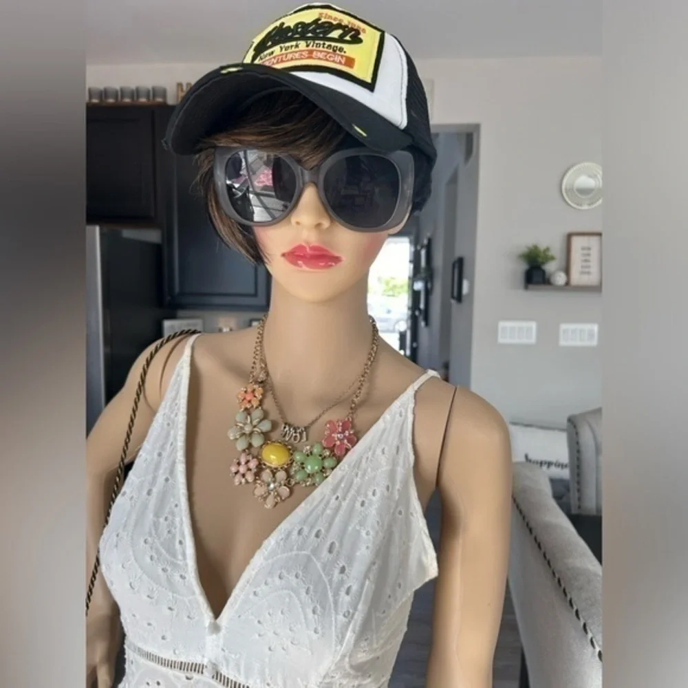 💋NWT black charcoal gunmetal statement oversized round sunglasses 😎 sunshades